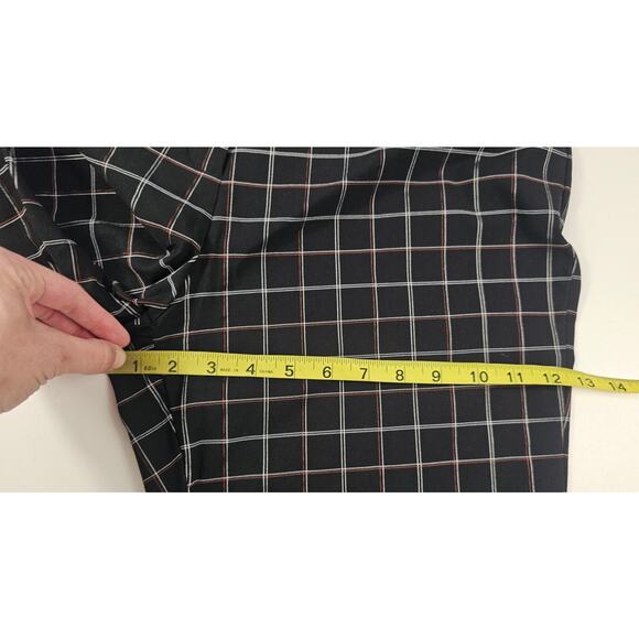 Nanette Lepore very black plaid statement trousers pants EUC s14 career casual - Picture 7 of 9